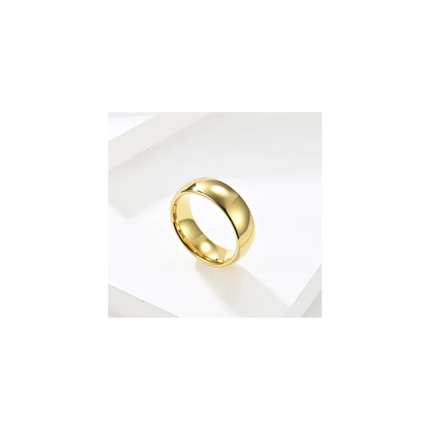 Anello acciaio lucido uomo donna 6 mm Oro fascia - DRG gioielli