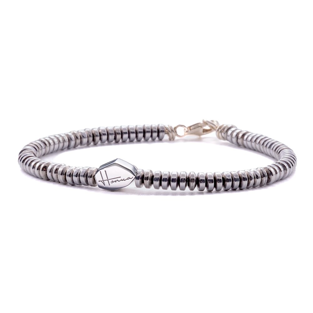 Bracciale uomo donna pietre ematite argento 925