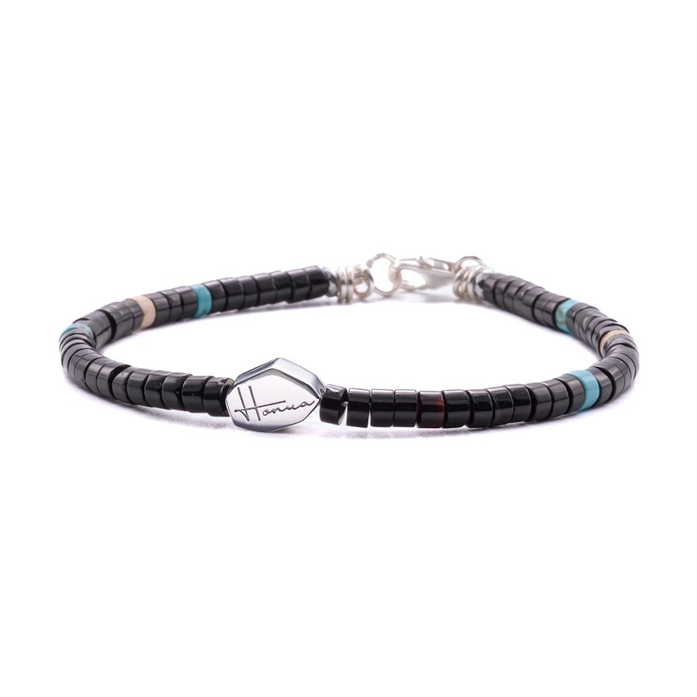 Bracciale uomo pietre nero argento 925