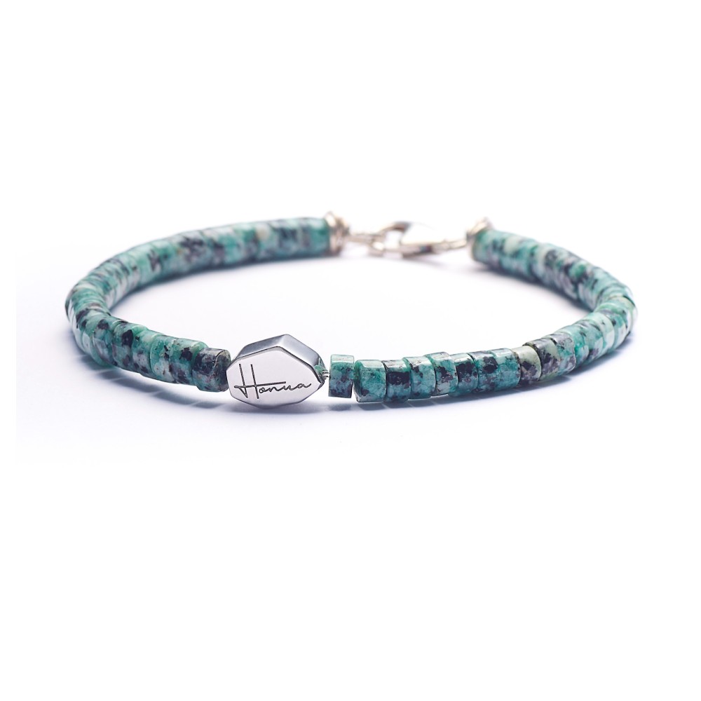 Bracciale Turchese uomo donna pietre heishi argento Braccialetto