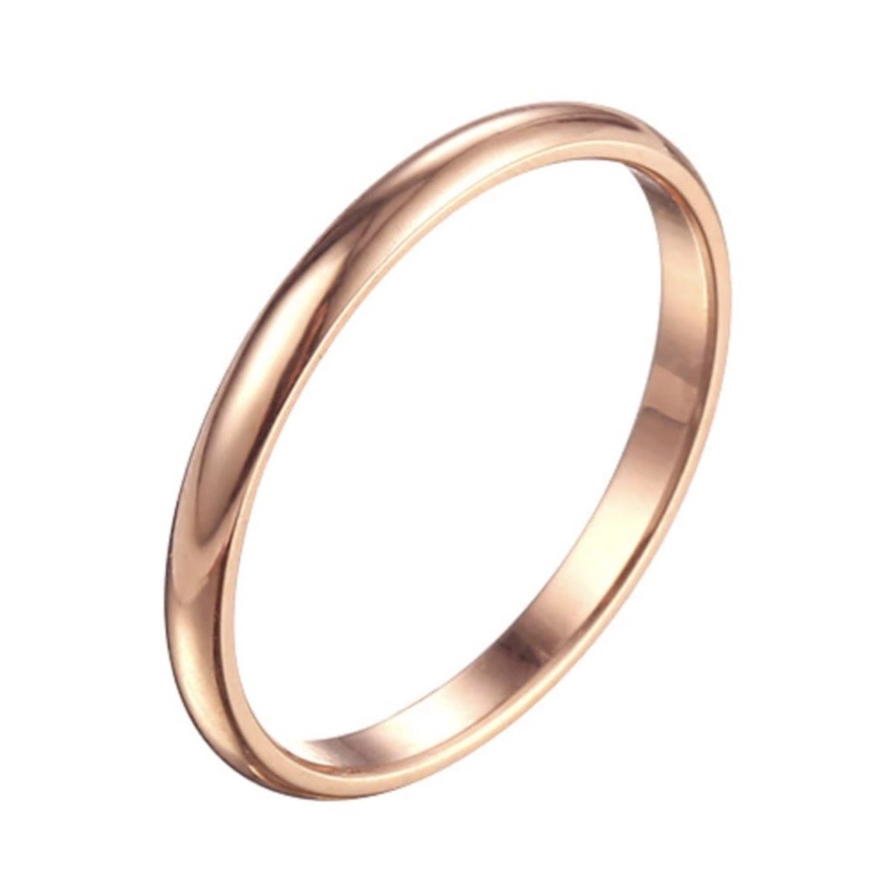 Thin Rose Gold Stainless Steel Simple Women's Clasp Ring